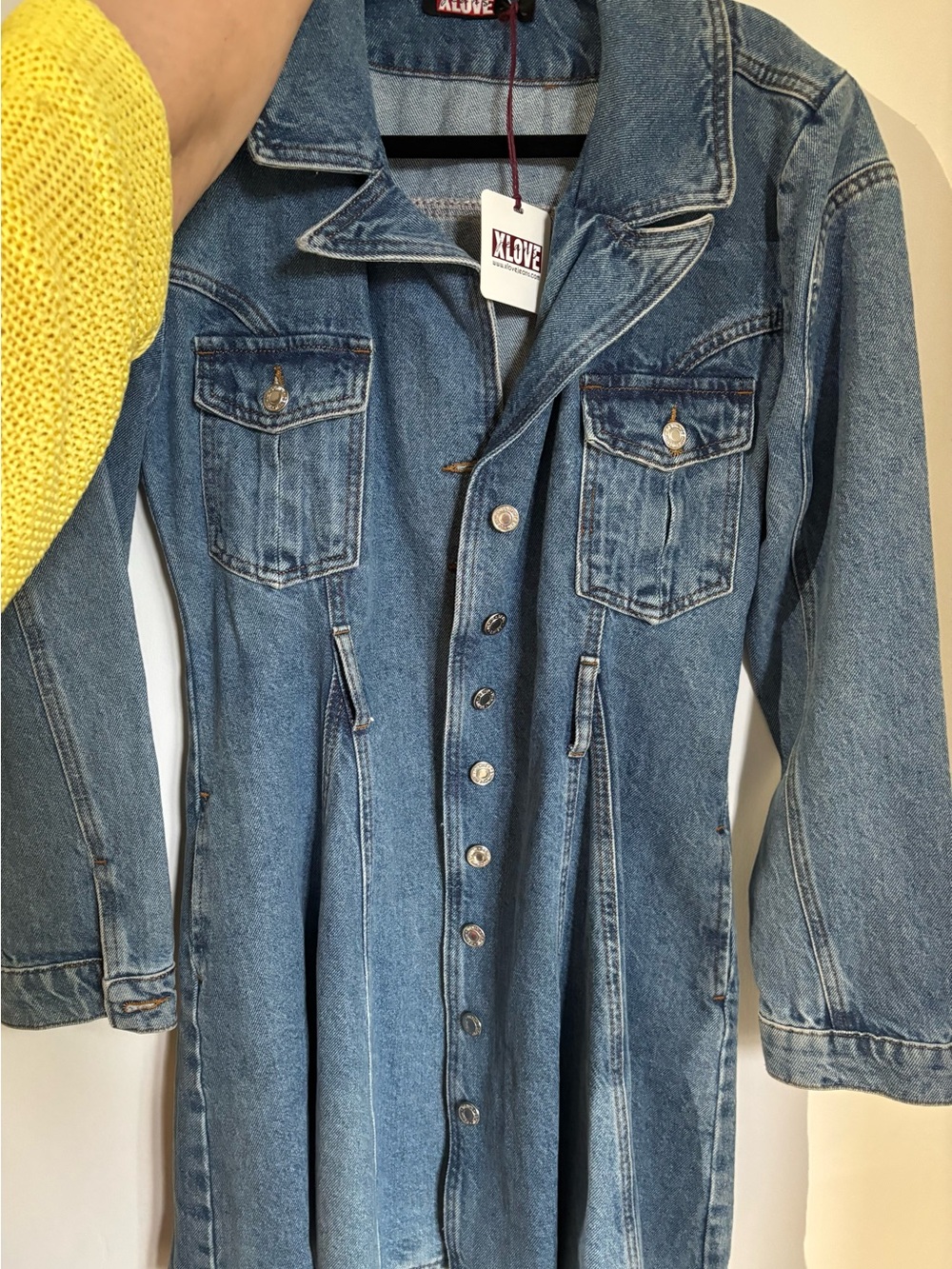 Women's Blue Denim Button-Front Jacket